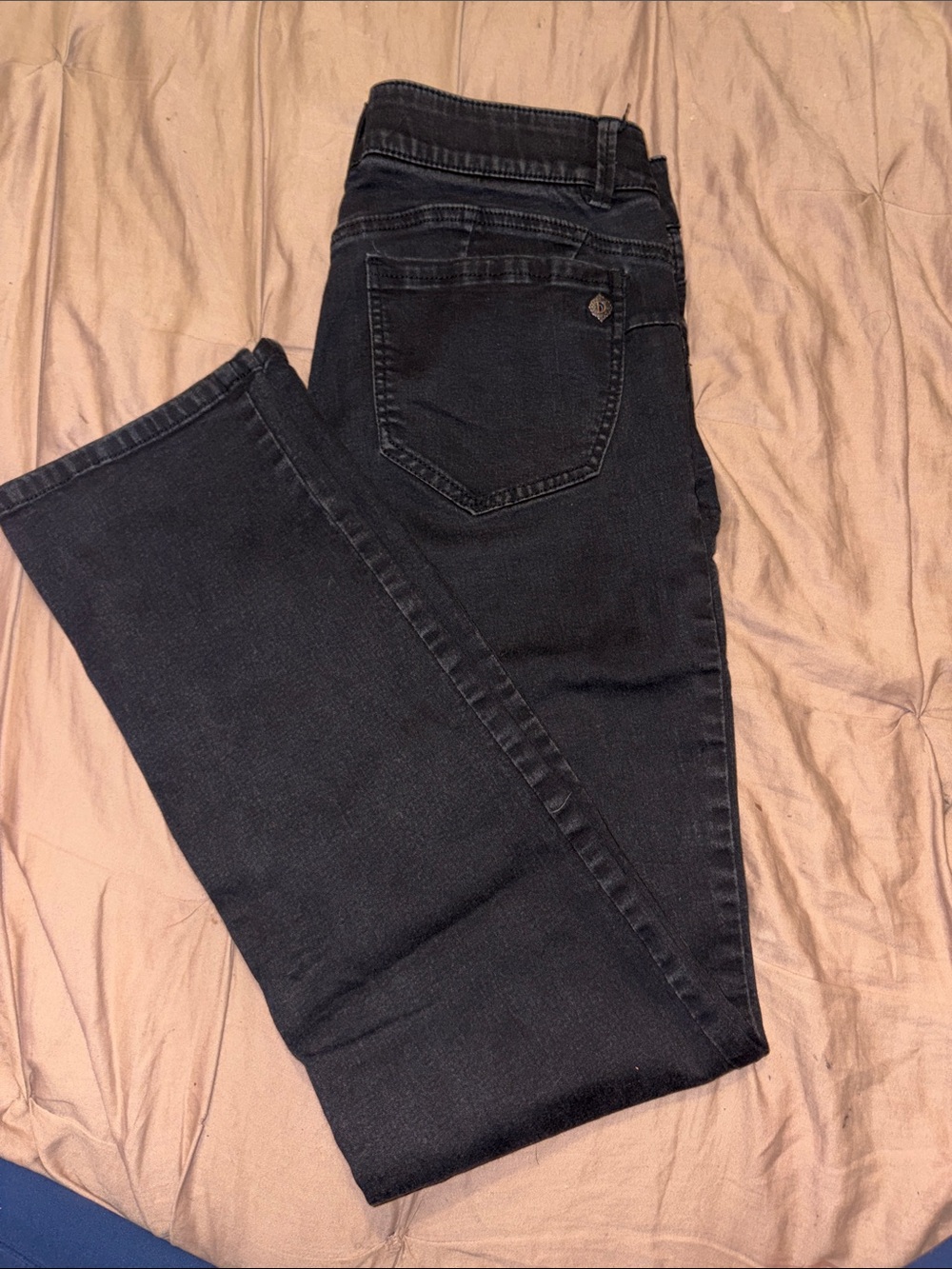 Democracy Black High-Rise Skinny Jeans with Branded Button